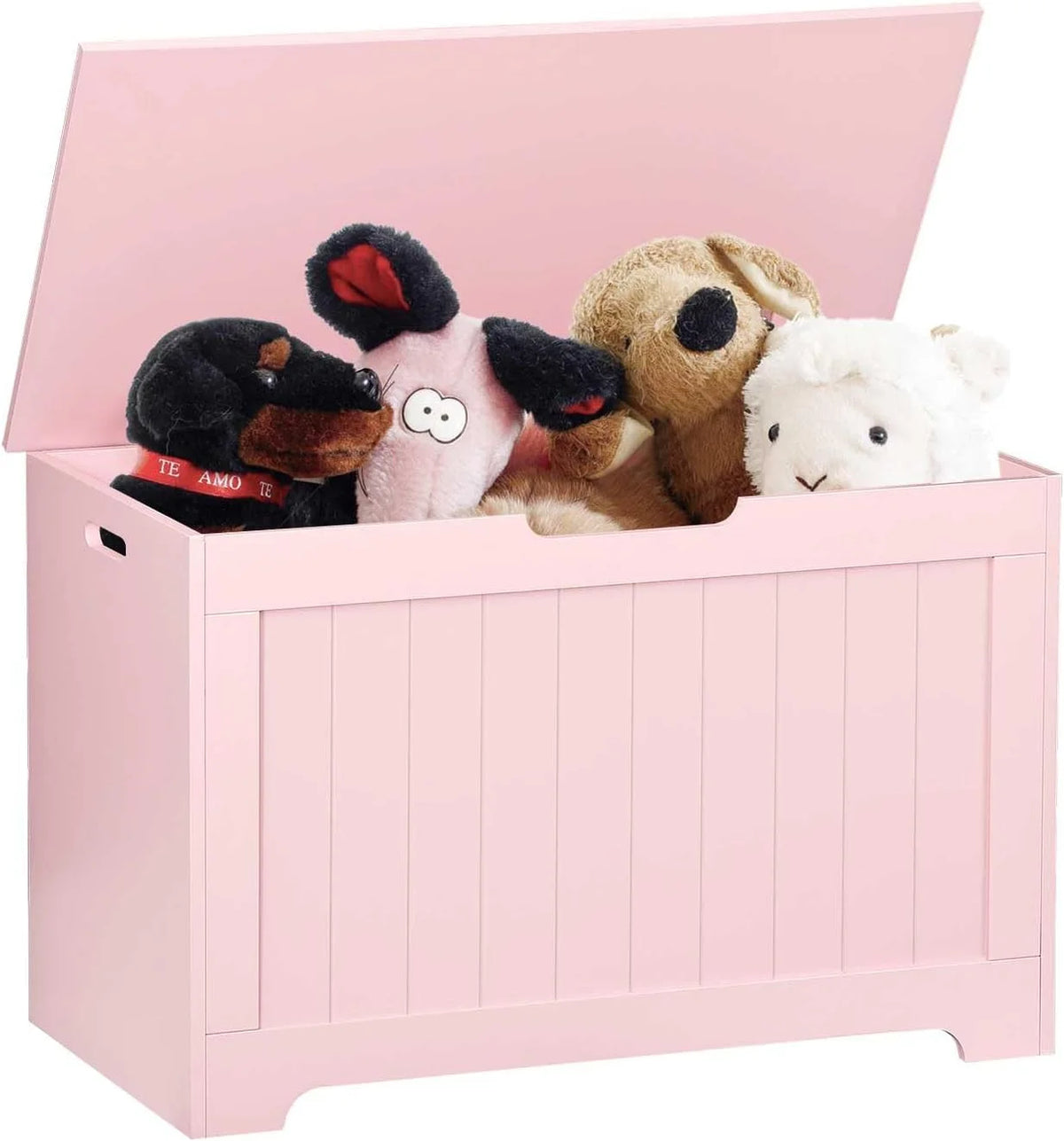 White Wooden Toy Box Storage Chest with Flip-top Lid H295