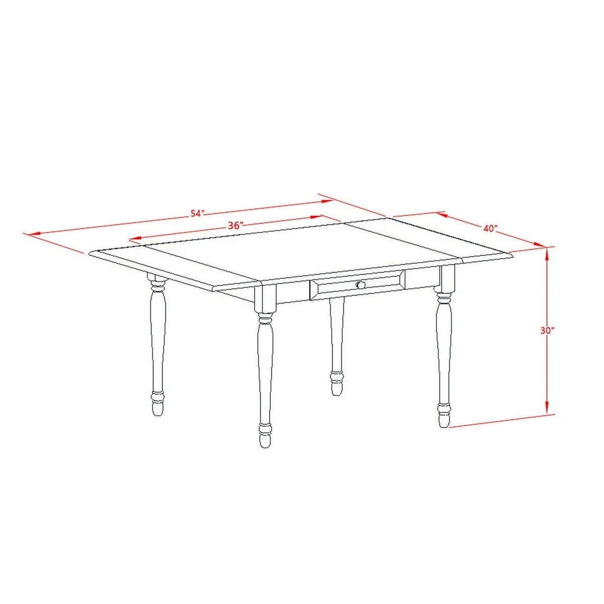 5 Pc Wood Dining Table Set with 4 Chairs B831