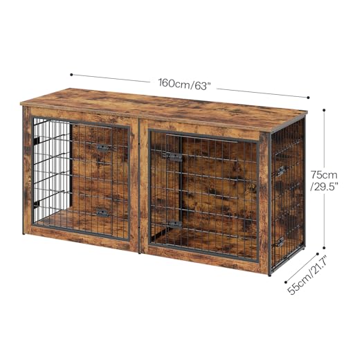 63" Double Dog Crate Furniture with Divider G525308