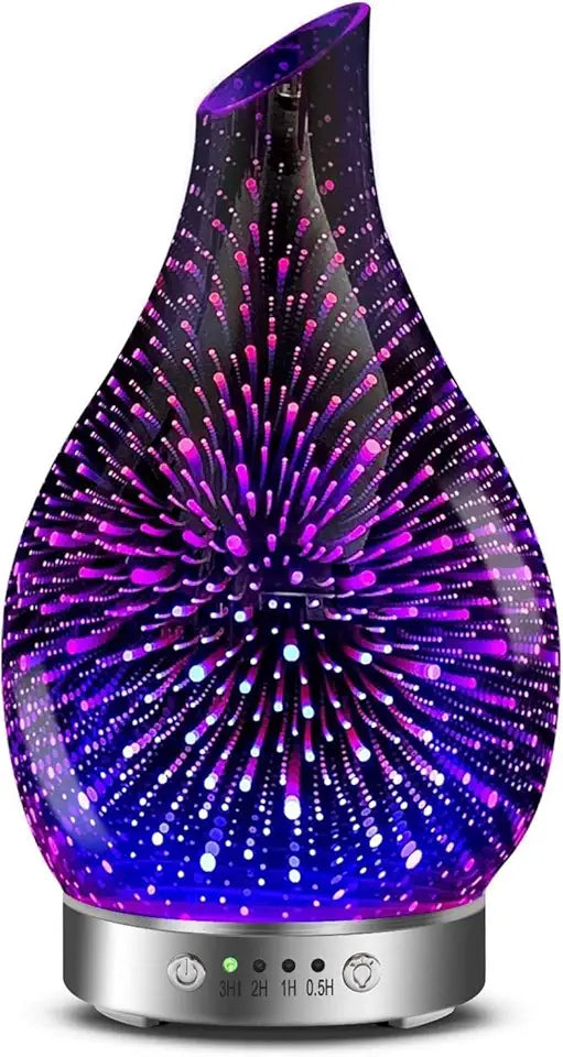 3D Glass Aromatherapy Diffuser 7 Colors 120ml T3254