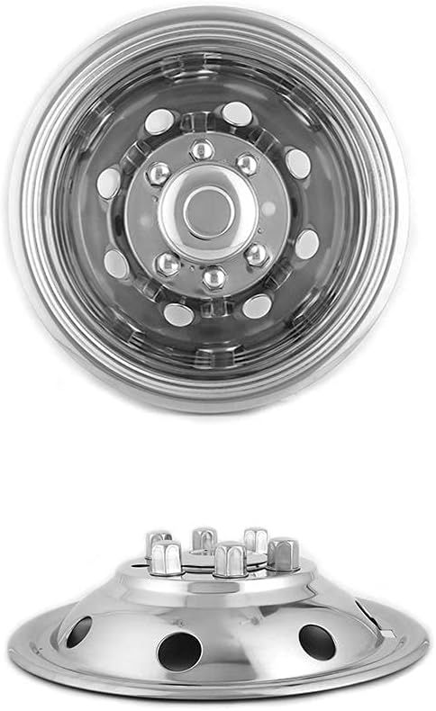 16 Polished Stainless Steel 8 Lug Dually Wheel Simulators B4841