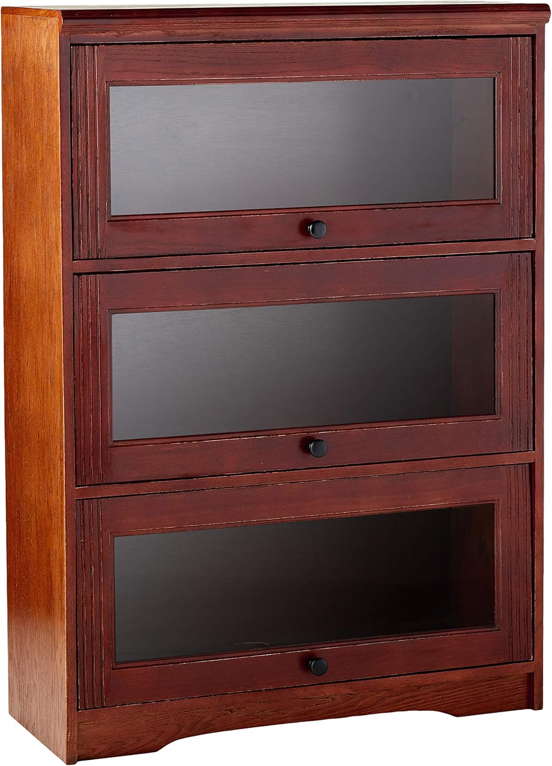 3 Door Lawyer Bookcase, 32 Wide, Medium Oak Finish S364
