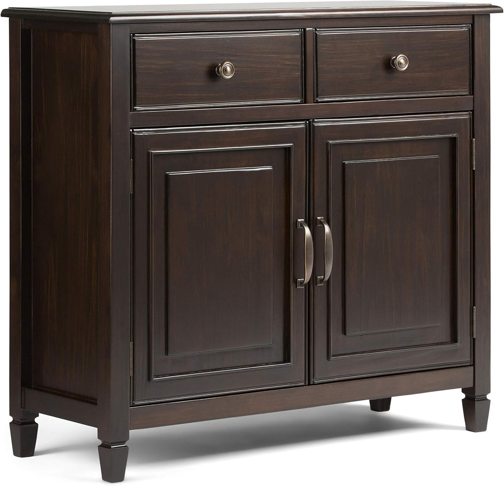 Solid Wood 40 inch Wide Storage Cabinet with 2 Drawers and 2 Doors H650