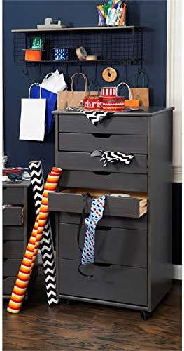 Gray Eight Drawer Wood Rolling Storage Cart R750852
