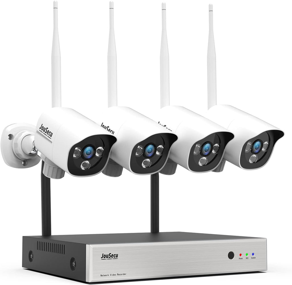 5MP Full Color Night Vision Wireless Security Camera System, 8CH WiFi NVR Kits, 4Pcs Outdoor Indoor CCTV Cameras T4575