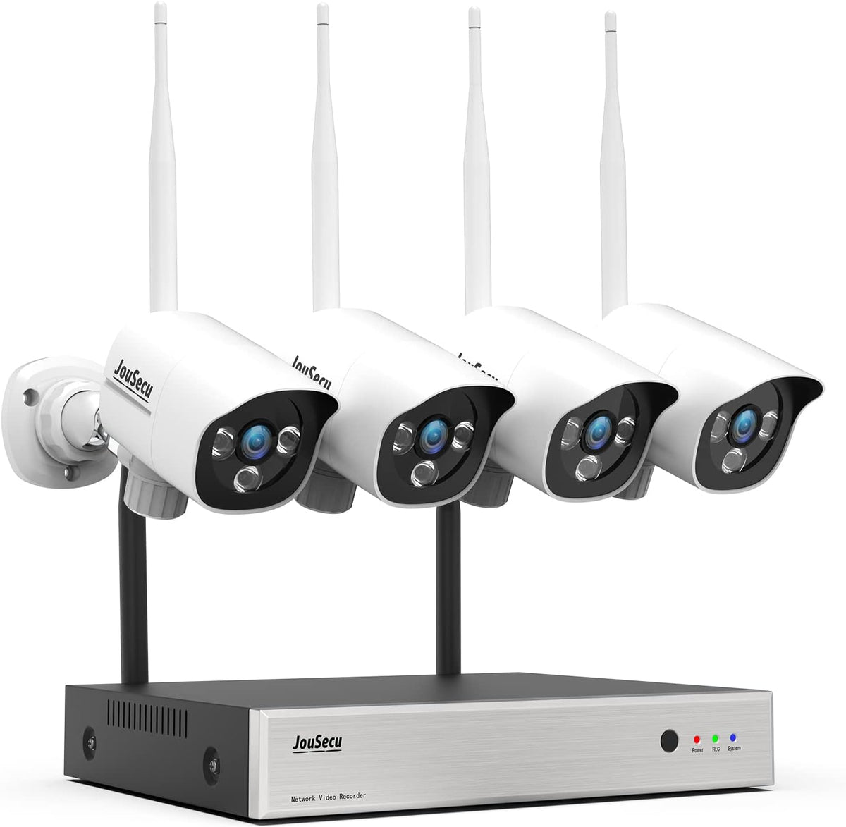 5MP Full Color Night Vision Wireless Security Camera System, 8CH WiFi NVR Kits, 4Pcs Outdoor Indoor CCTV Cameras T4575
