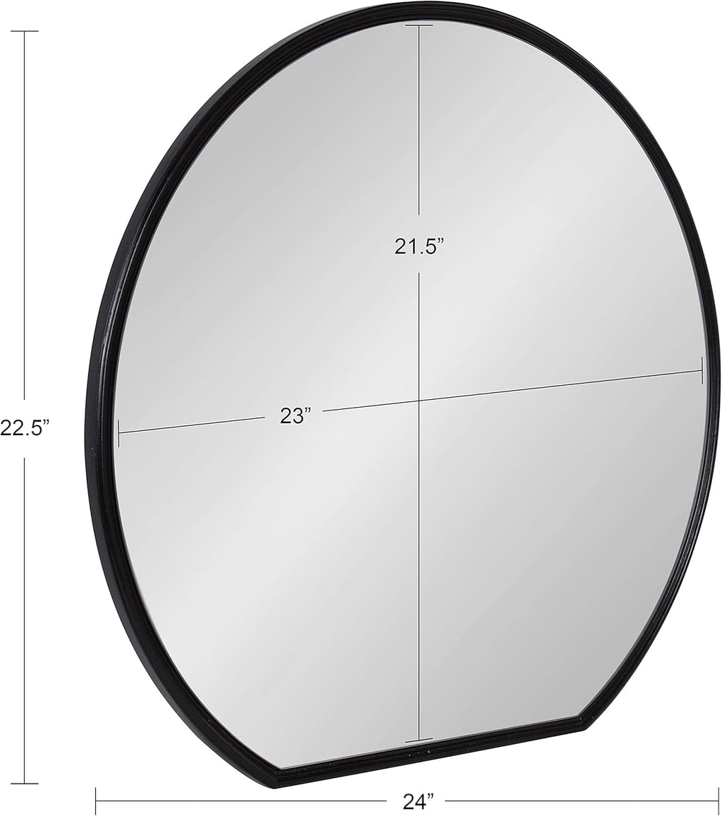 Black Flat Circle Wall Mirror Q137