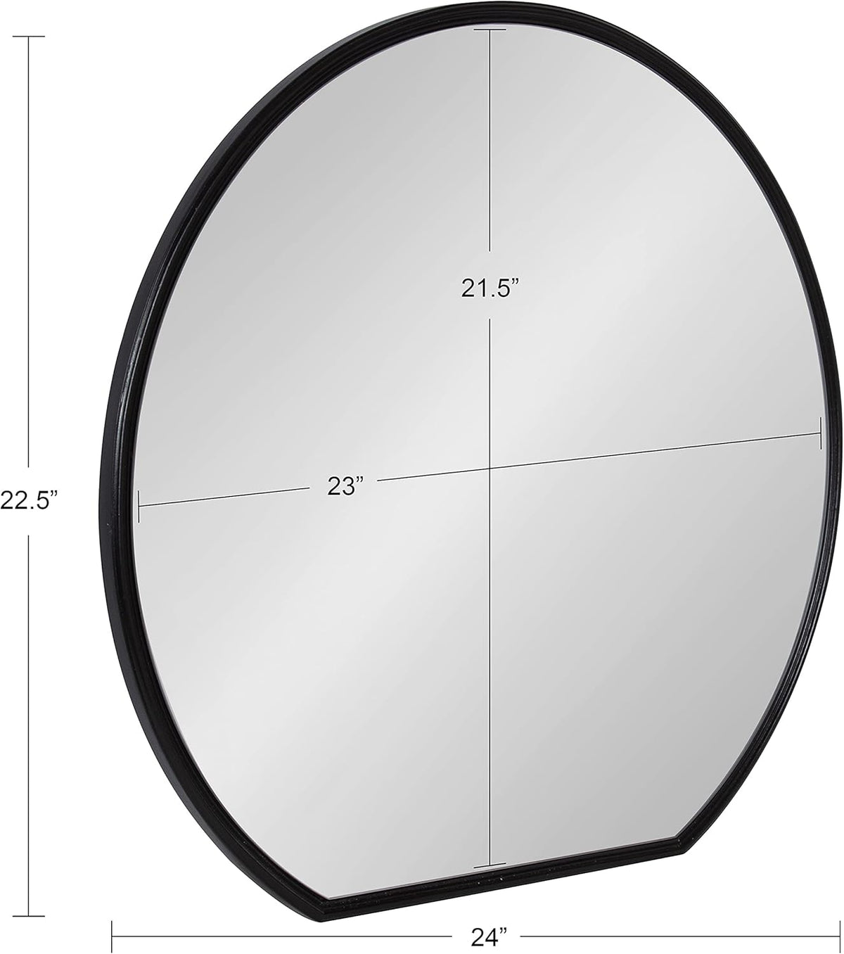 Black Flat Circle Wall Mirror Q137