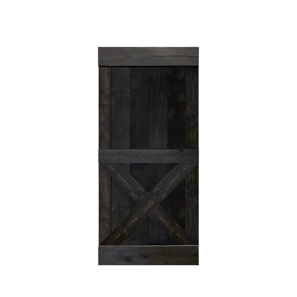 Light Cream Stained Knotty Pine Wood Sliding Barn Door Slab Z26681
