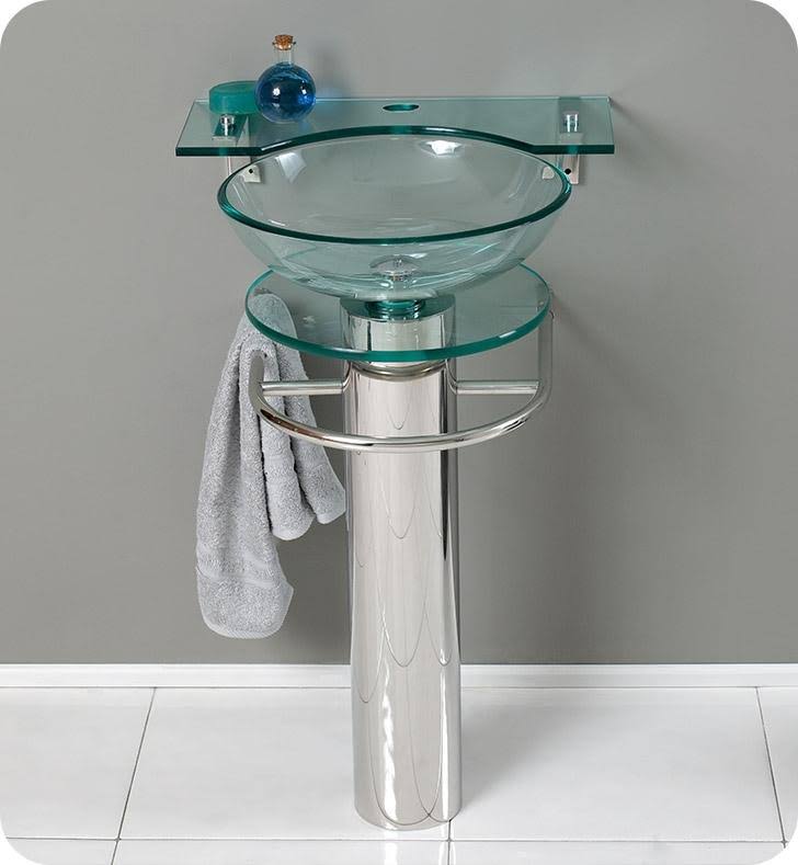 Modern Glass Bathroom Pedestal E558