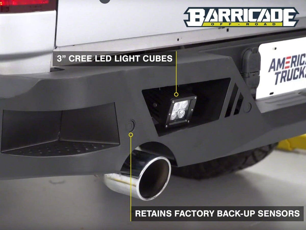 Textured Black Rear Bumper with LED Spot Lights N652