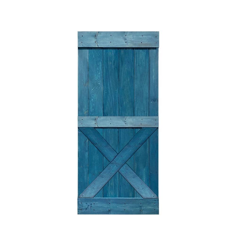 Light Cream Stained Knotty Pine Wood Sliding Barn Door Slab Z26681