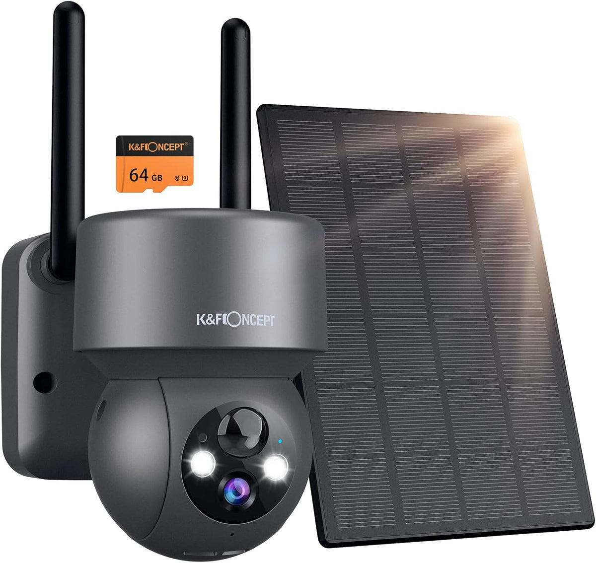 Solar Security Camera Outdoor PTZ Wireless 1080P Battery Solar Powered IP66 Waterproof I43975