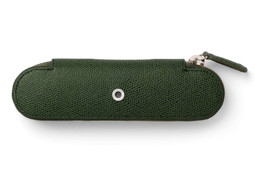 Olive Green Zipper Pen Case for Two R927