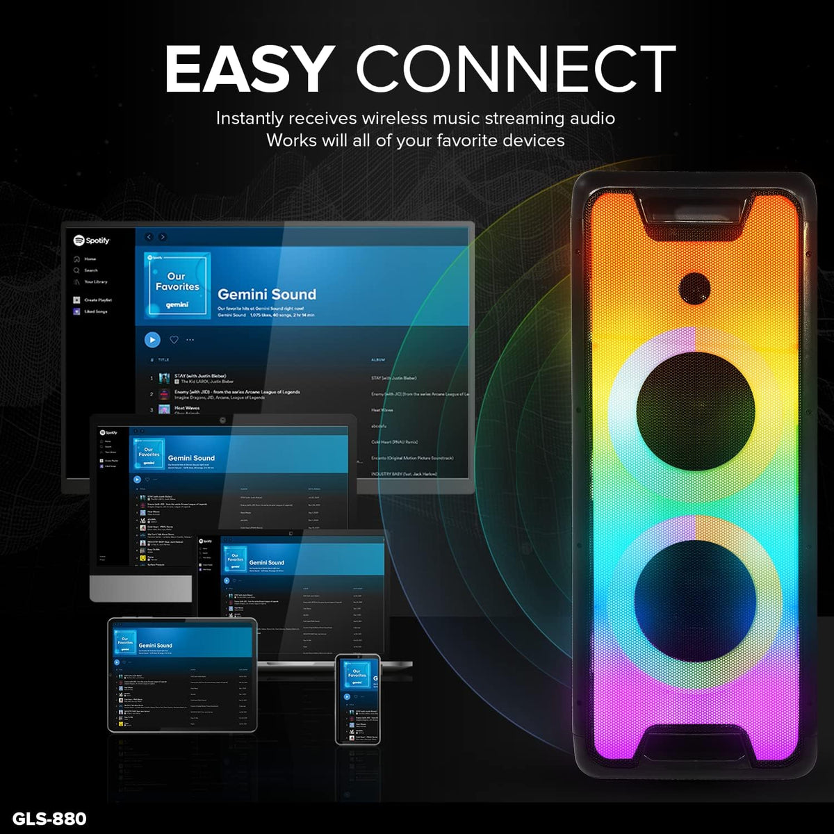 28 Inch Portable Wireless Rechargeable Bluetooth Party Speaker M47715