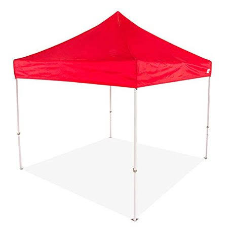 10x10 Pop Up Canopy Tent with Wheeled Roller Bag, White P78227