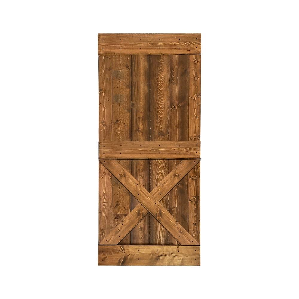 Light Cream Stained Knotty Pine Wood Sliding Barn Door Slab Z26681