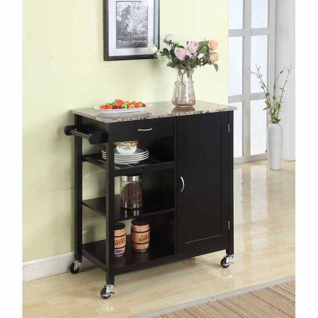 Black Kitchen Island Cart S198