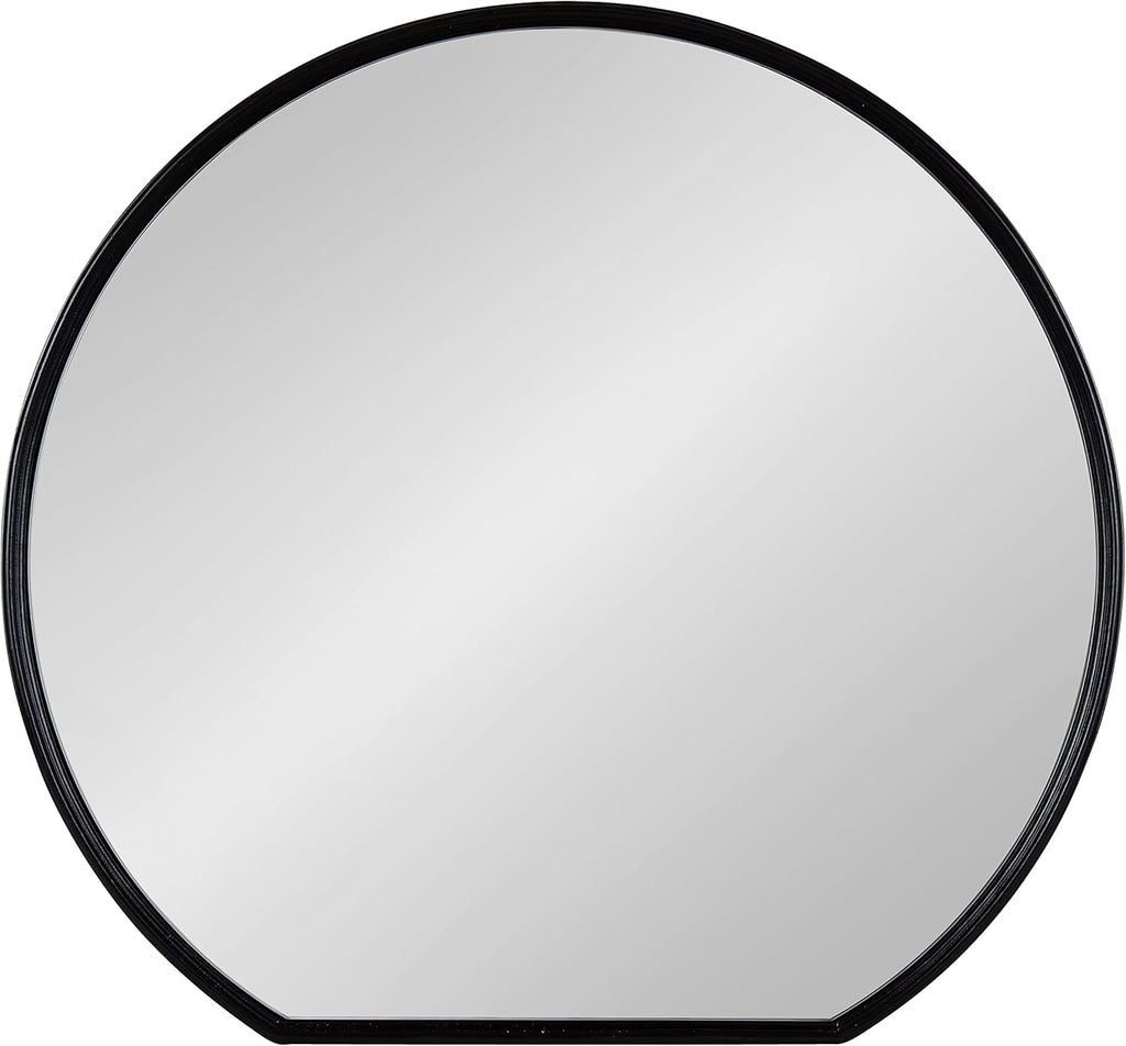 Black Flat Circle Wall Mirror Q137