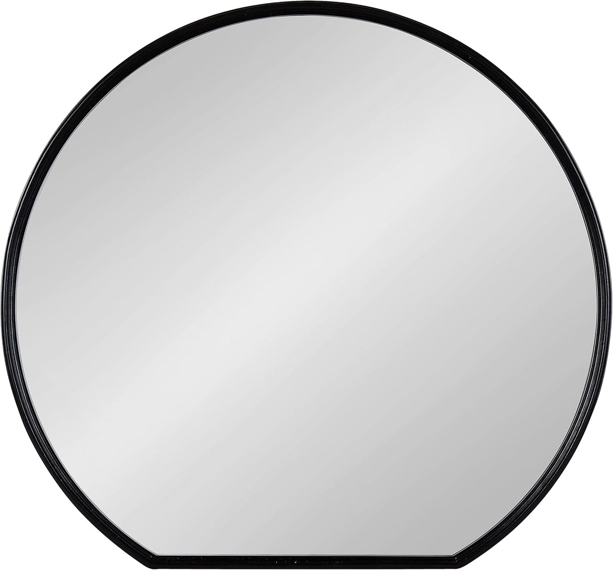 Black Flat Circle Wall Mirror Q137
