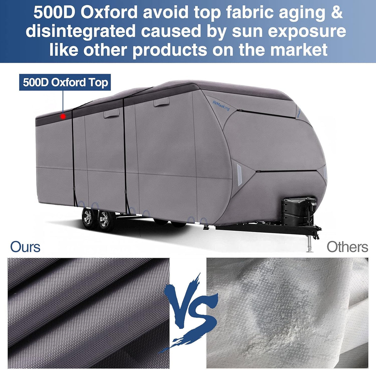 Waterproof 500D Travel Trailer Cover with 4 Tire Covers W965