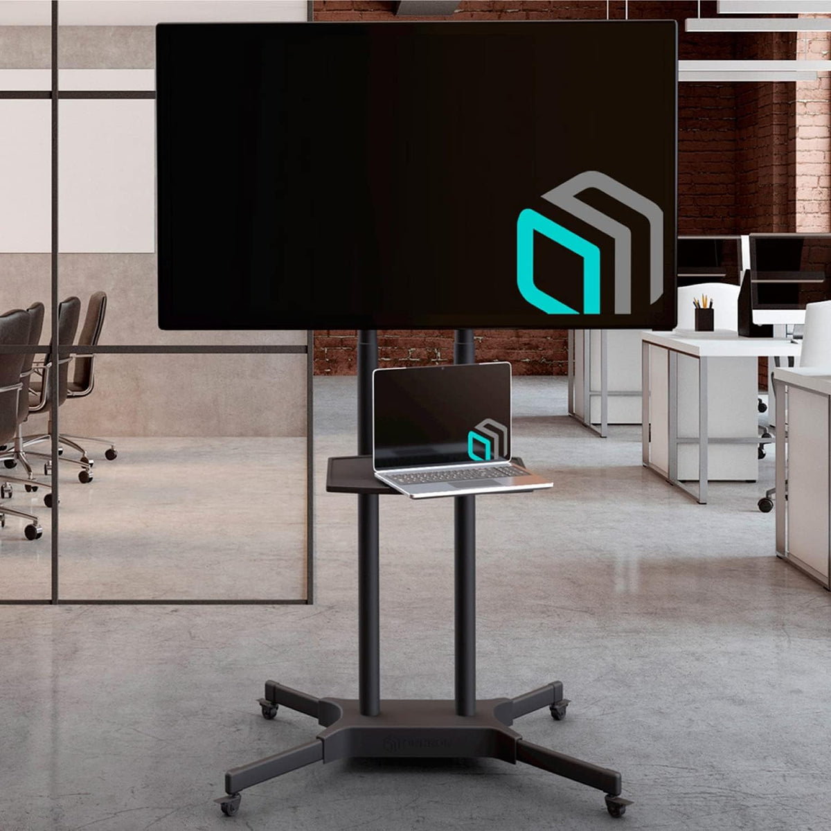 Mobile TV Stand for 40 to 65 Inch TV with Wheels Shelves V846952