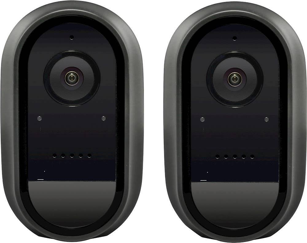 Indoor/Outdoor 1080p Wi-Fi Wire-Free Surveillance Camera 2-Pack Black C142330