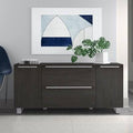 2-Drawer Lateral Filing Cabinet Espresso Silver U65085