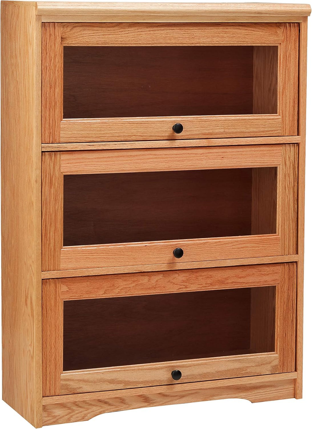 3 Door Lawyer Bookcase, 32 Wide, Medium Oak Finish S364