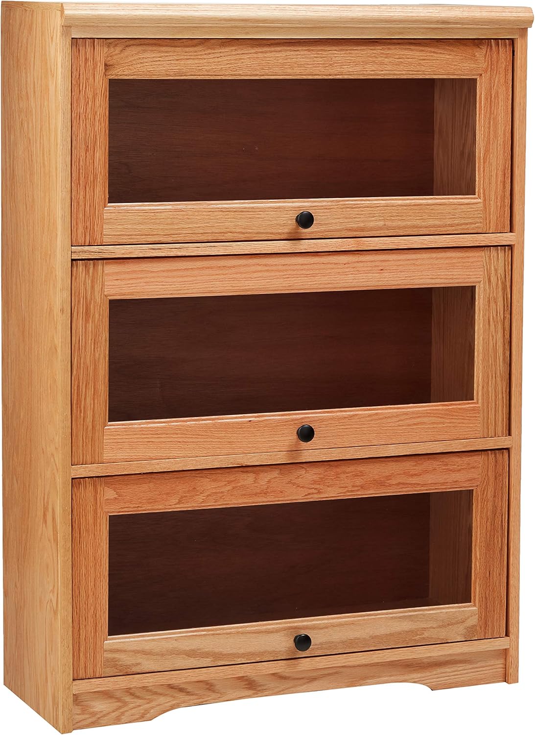 3 Door Lawyer Bookcase, 32 Wide, Medium Oak Finish S364