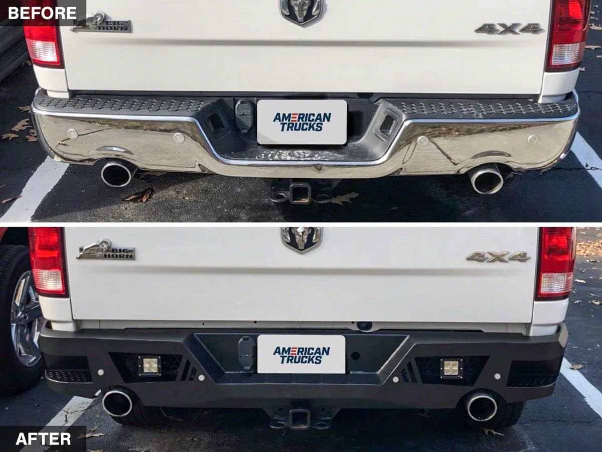 Textured Black Rear Bumper with LED Spot Lights N652