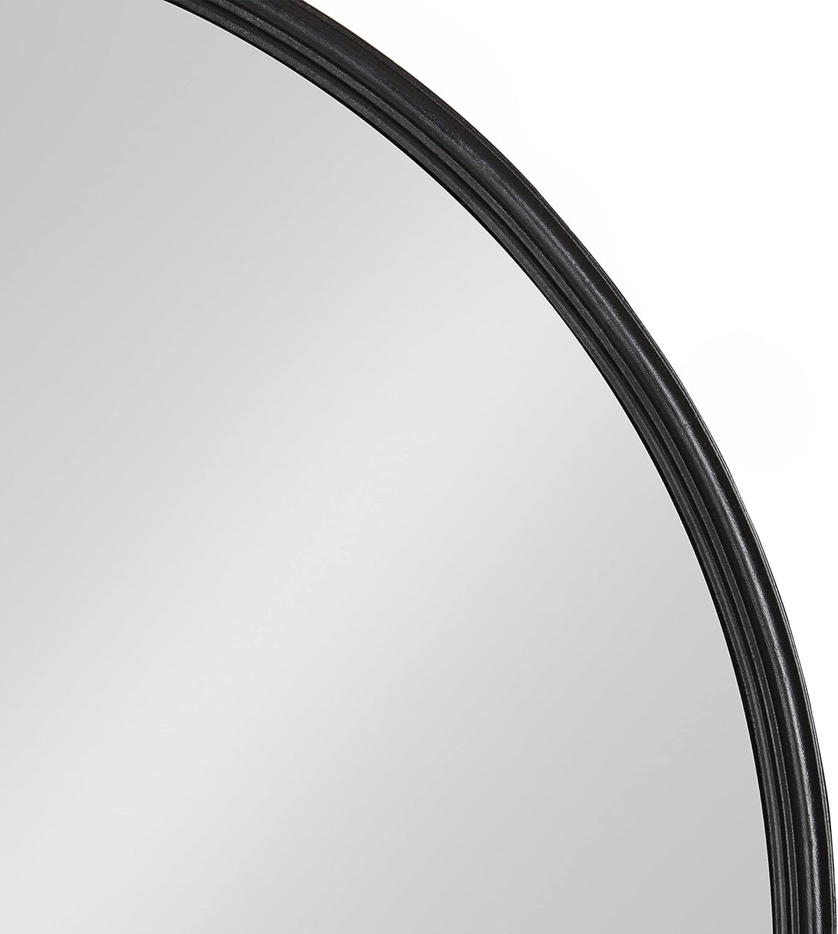 Black Flat Circle Wall Mirror Q137