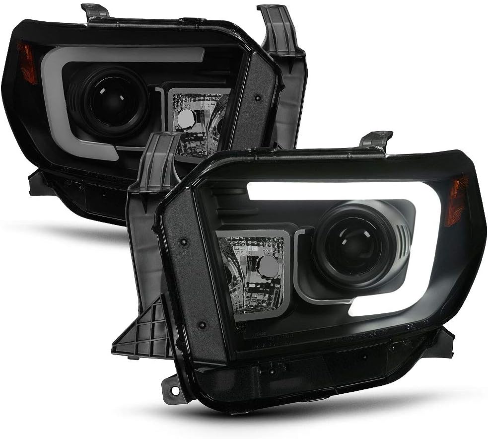 For 2014-2017 Toyota Tundra Black Smoked LED Projector Headlights Set Left+Right C292878