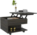 Espresso Lift Top Coffee Table with Casters Q776324