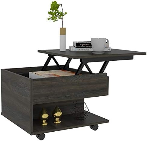 Espresso Lift Top Coffee Table with Casters Q776324