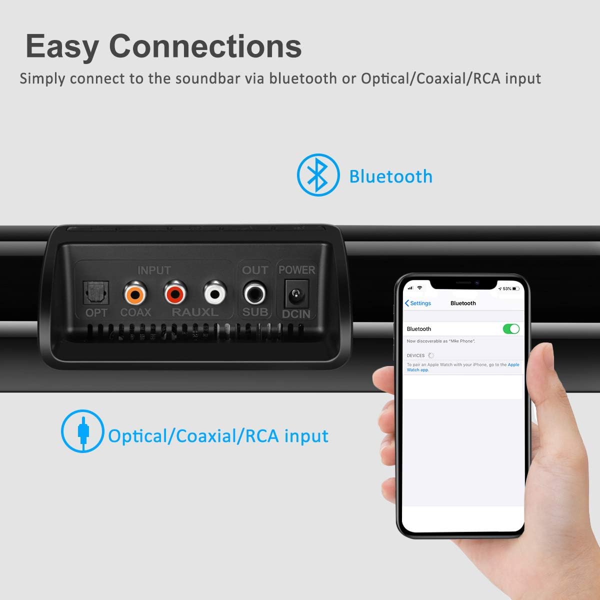 Wired and Wireless Bluetooth Sound Bar Q5449