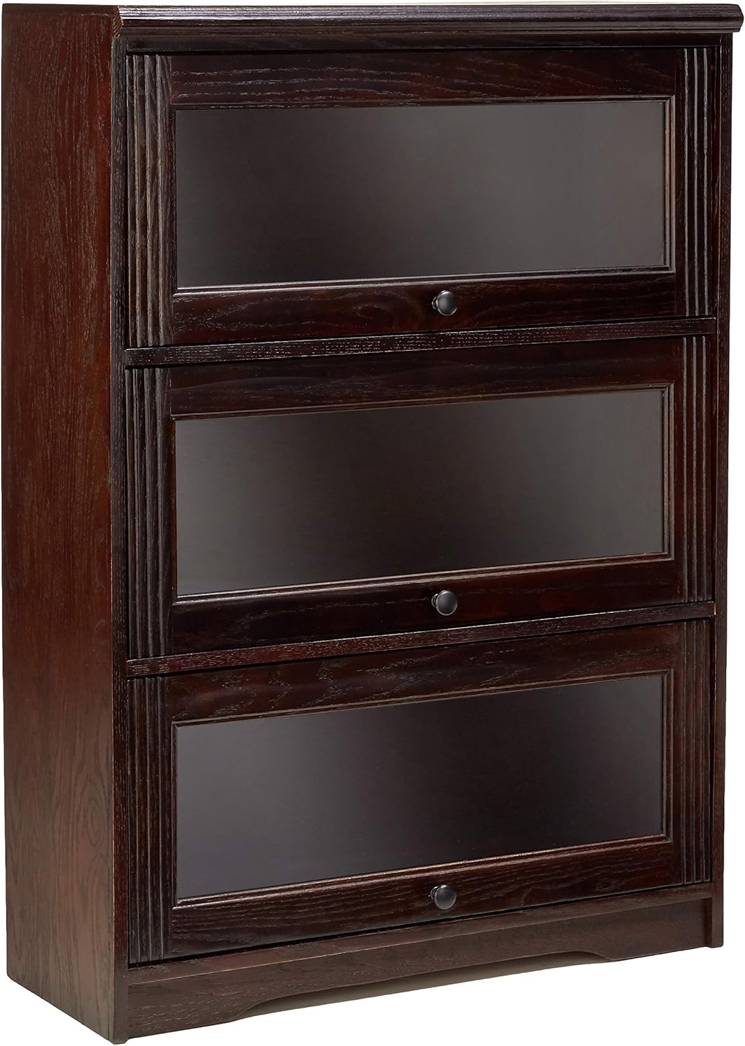 3 Door Lawyer Bookcase, 32 Wide, Medium Oak Finish S364