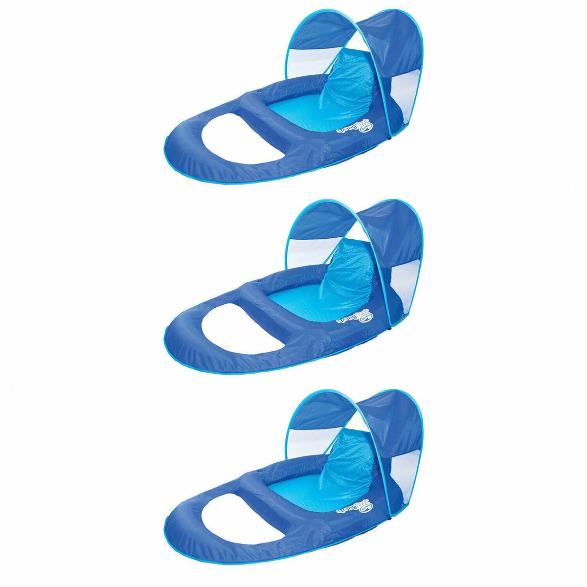 Blue Pool Lounge Chair with Sun Canopy 3 Pack R890816