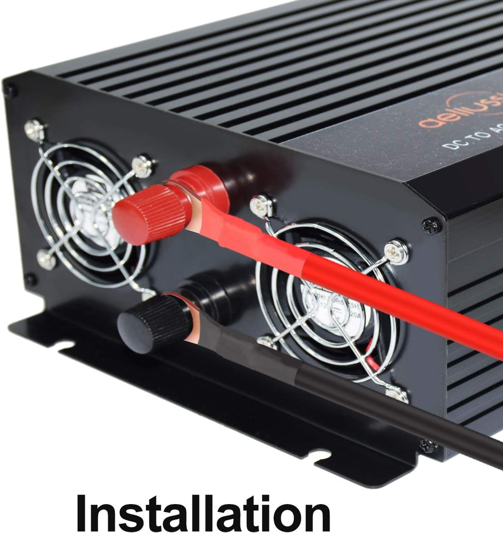 1000 watt Pure Sine Wave Inverter 24v dc to ac 120v with LCD Display T597