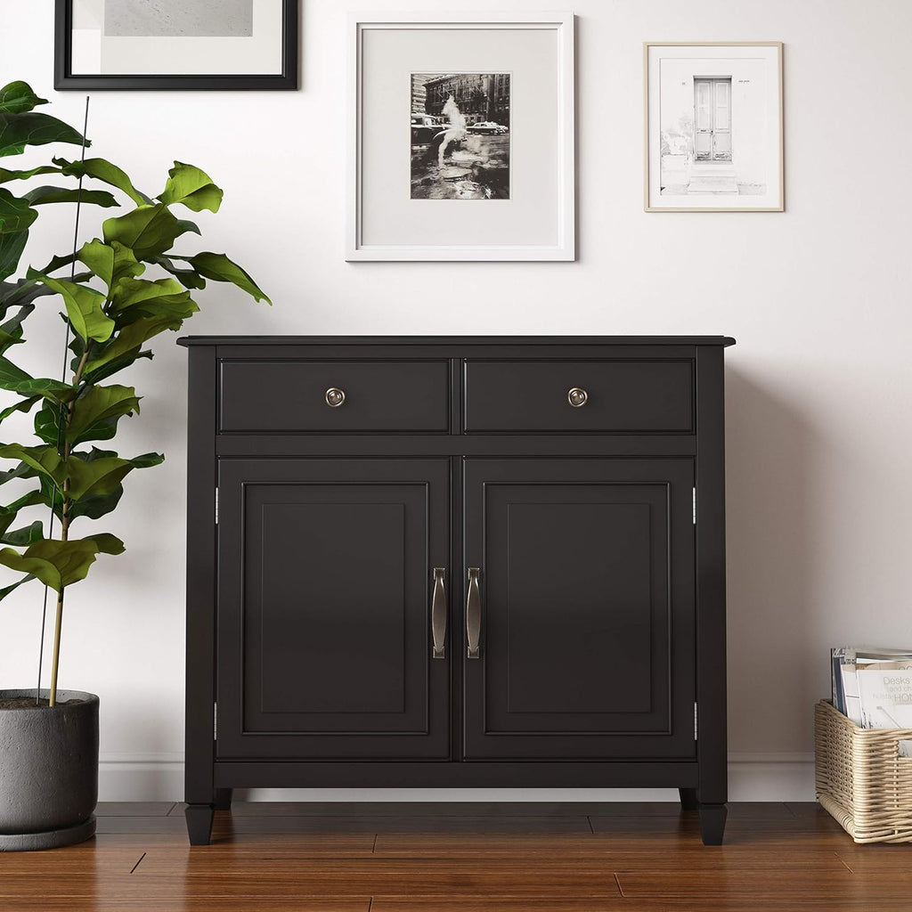 Solid Wood 40 inch Wide Storage Cabinet with 2 Drawers and 2 Doors H650