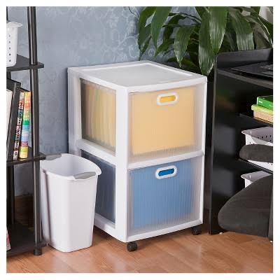 White 2-Drawer Storage Cart U383