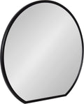 Black Flat Circle Wall Mirror Q137
