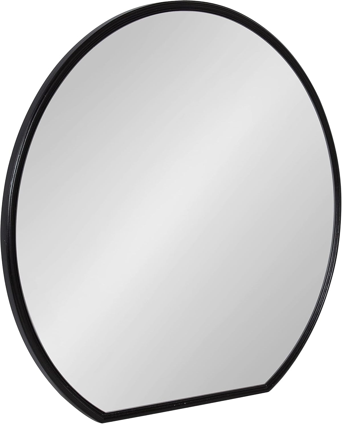 Black Flat Circle Wall Mirror Q137