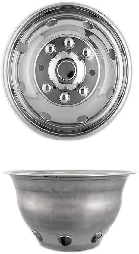16 Polished Stainless Steel 8 Lug Dually Wheel Simulators B4841