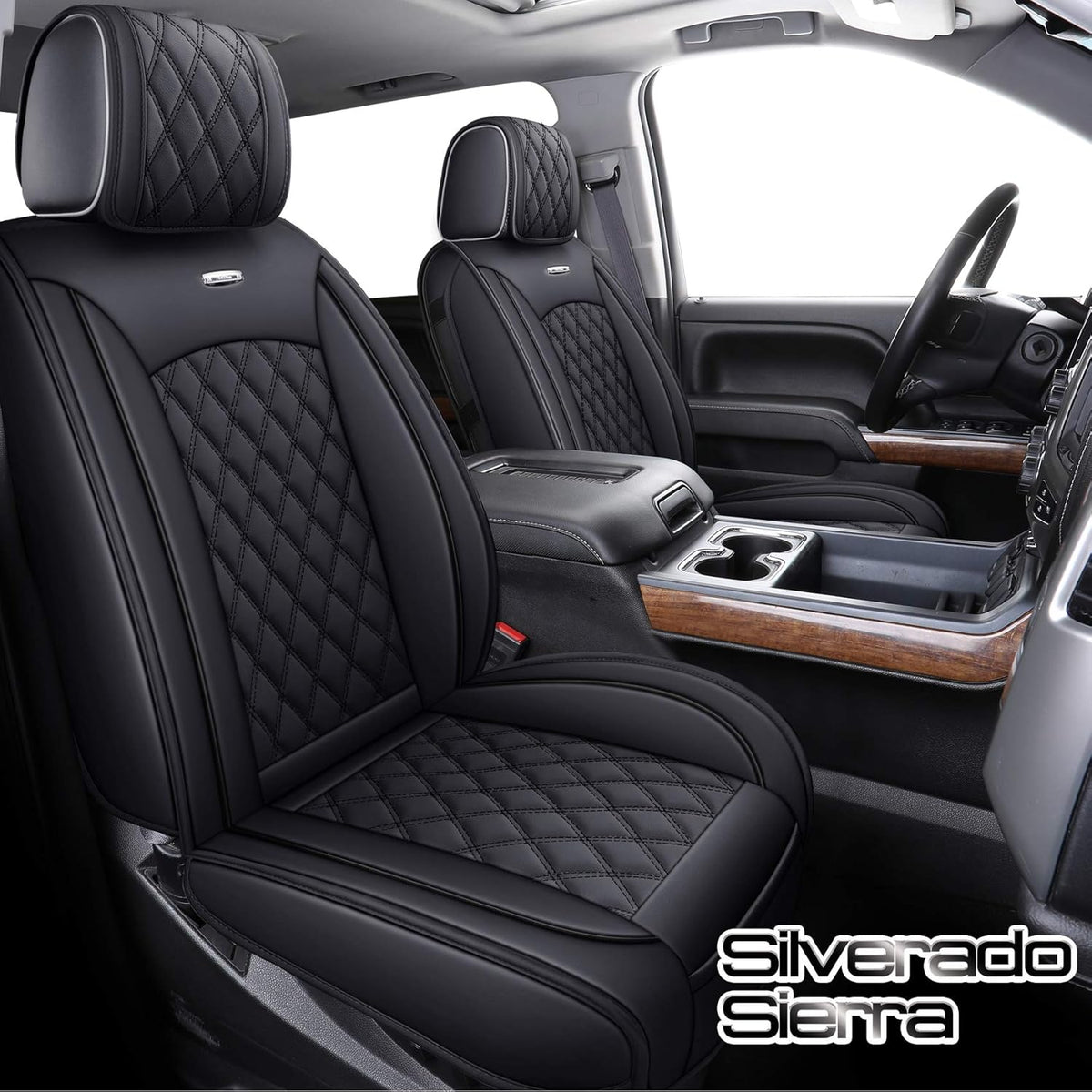 Black 2 Pc Front Seat Covers M522055