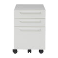 White Engineered Wood Mobile Pedestal with Castors F132