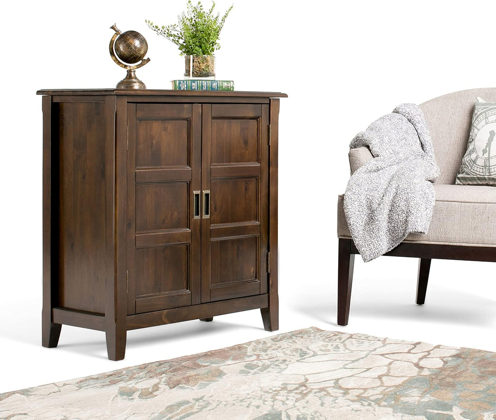 30 inch Wide Mahogany Brown Wood Storage Cabinet with 2 Doors I28507