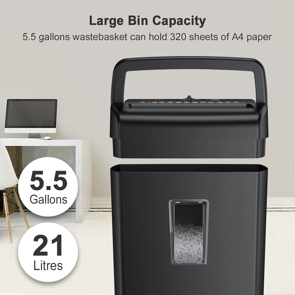 10-Sheet Cross-Cut Paper Shredder with 5.5 Gallons Basket J949768