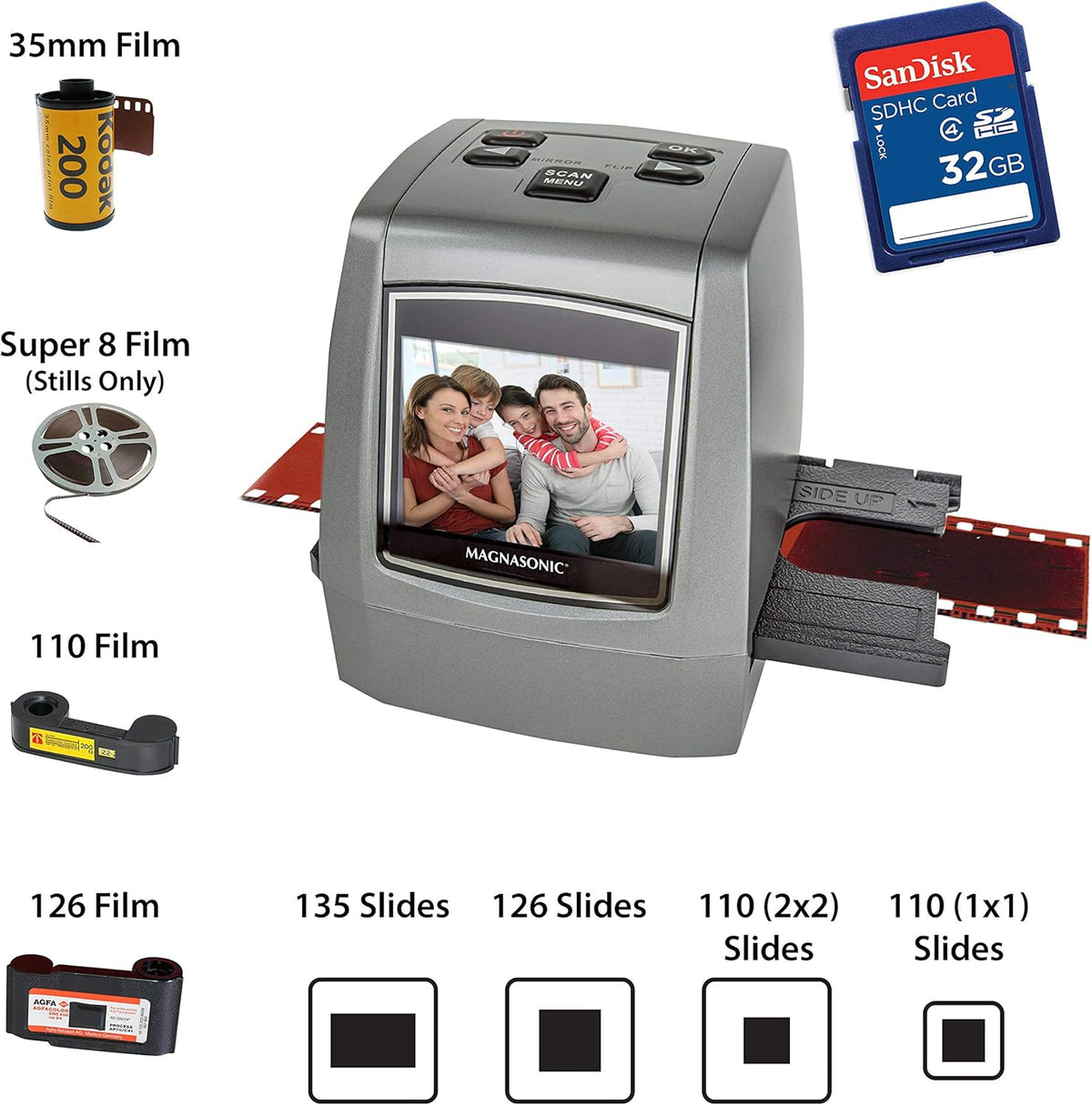 22MP Film Scanner with 2.4 Screen and 128MB Memory N7481