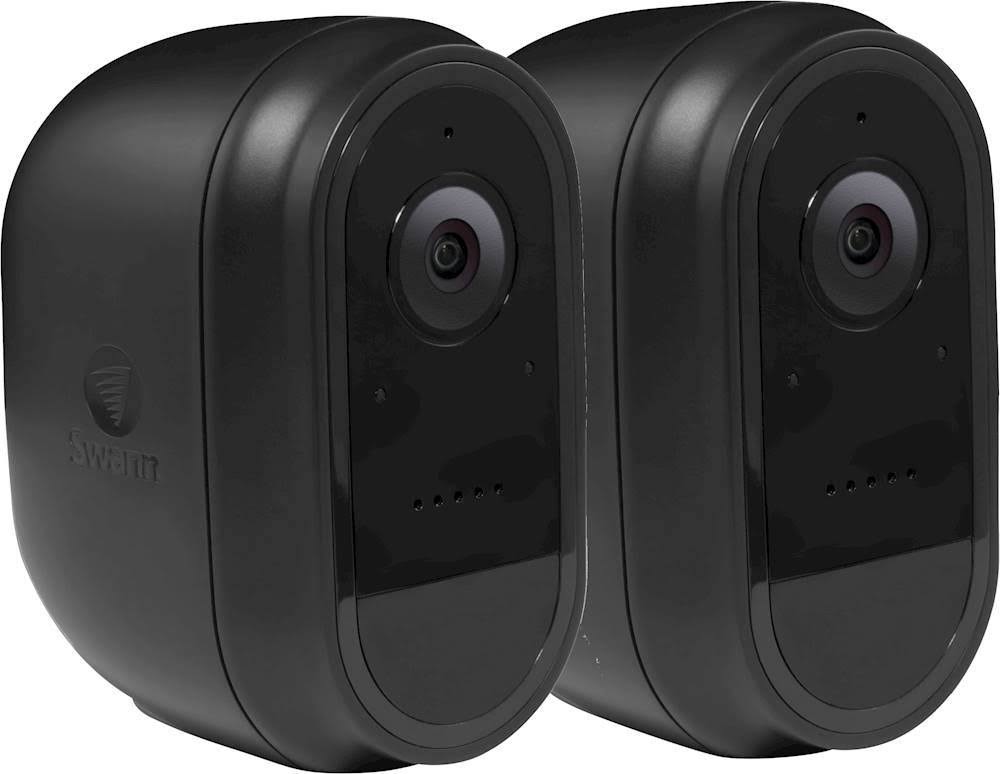 Indoor/Outdoor 1080p Wi-Fi Wire-Free Surveillance Camera 2-Pack Black C142330